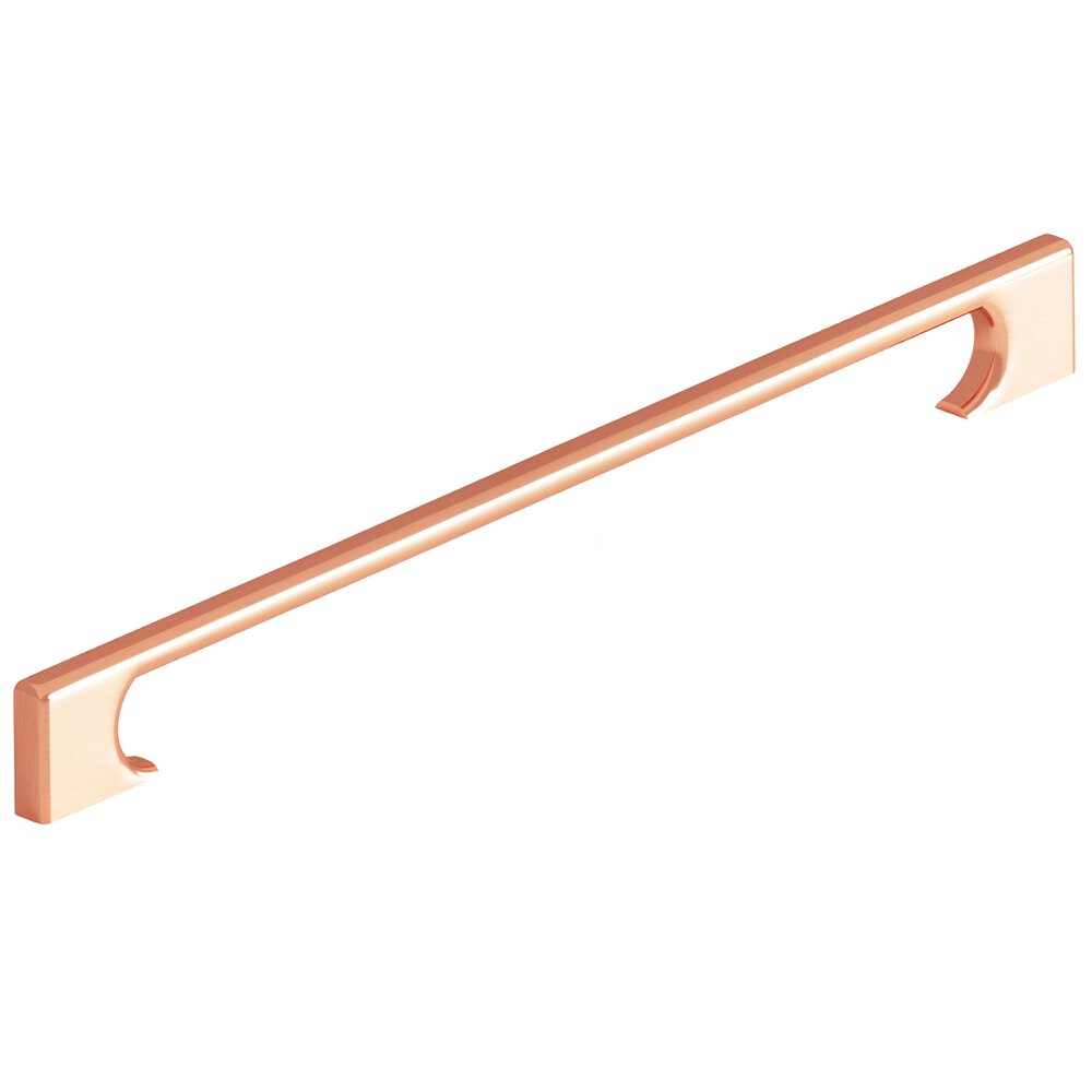 Colonial Bronze 12" Centers Rectangular Appliance/Oversized Pull With Radiused Edges And Rectangular Scalloped Legs In Satin Copper