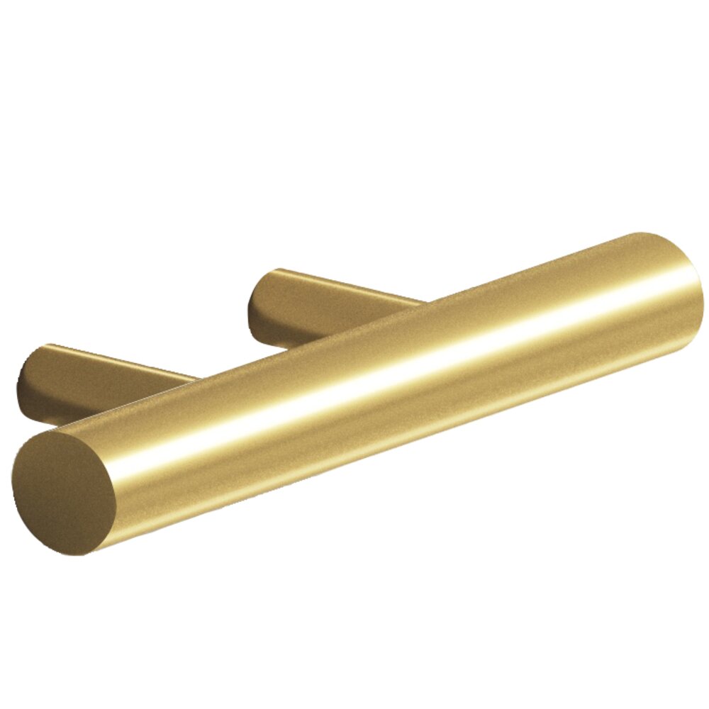 Colonial Bronze 1 1/2" Centers Shank Pull in Unlacquered Satin Brass