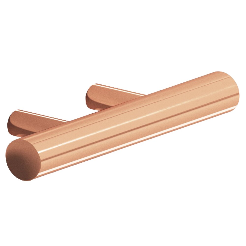 Colonial Bronze 1 1/2" Centers Shank Pull in Polished Copper