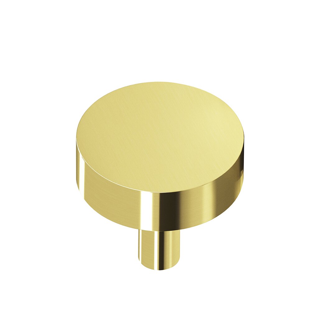 Colonial Bronze 1" Diameter Round Knob/Straight Shank in Polished Brass Unlacquered