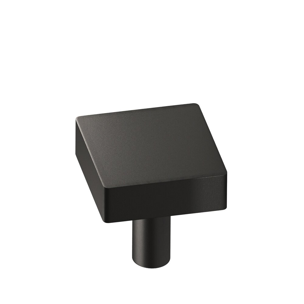 Colonial Bronze 1" Square Knob/Shank in Frost Black