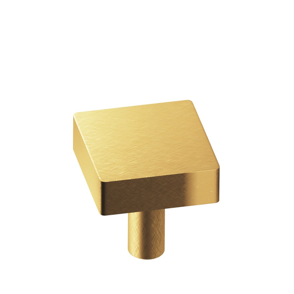 Colonial Bronze 1" Square Knob/Shank in Weathered Brass