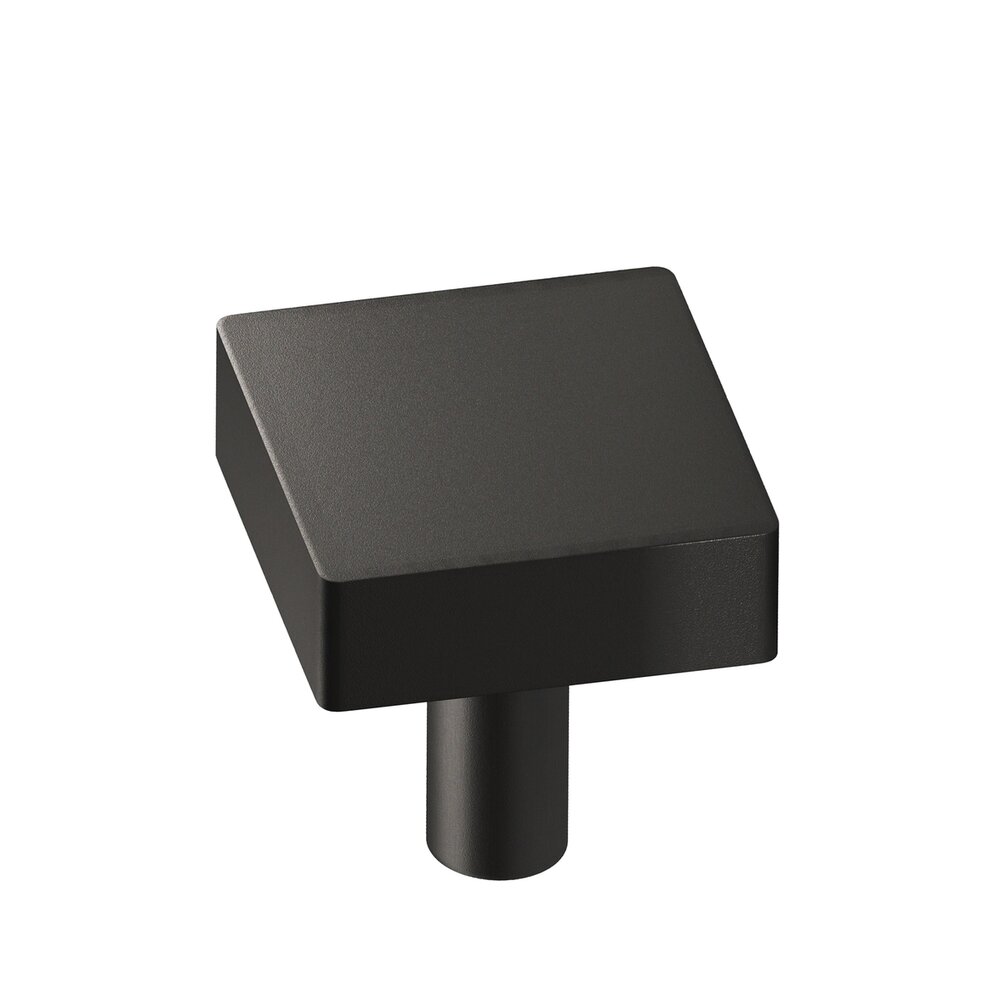 Colonial Bronze 1 1/4" Square Knob/Shank in Frost Black