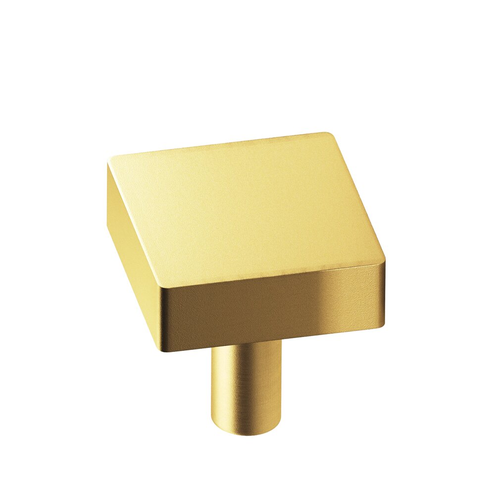 Colonial Bronze 1 1/4" Square Knob/Shank in Frost Brass