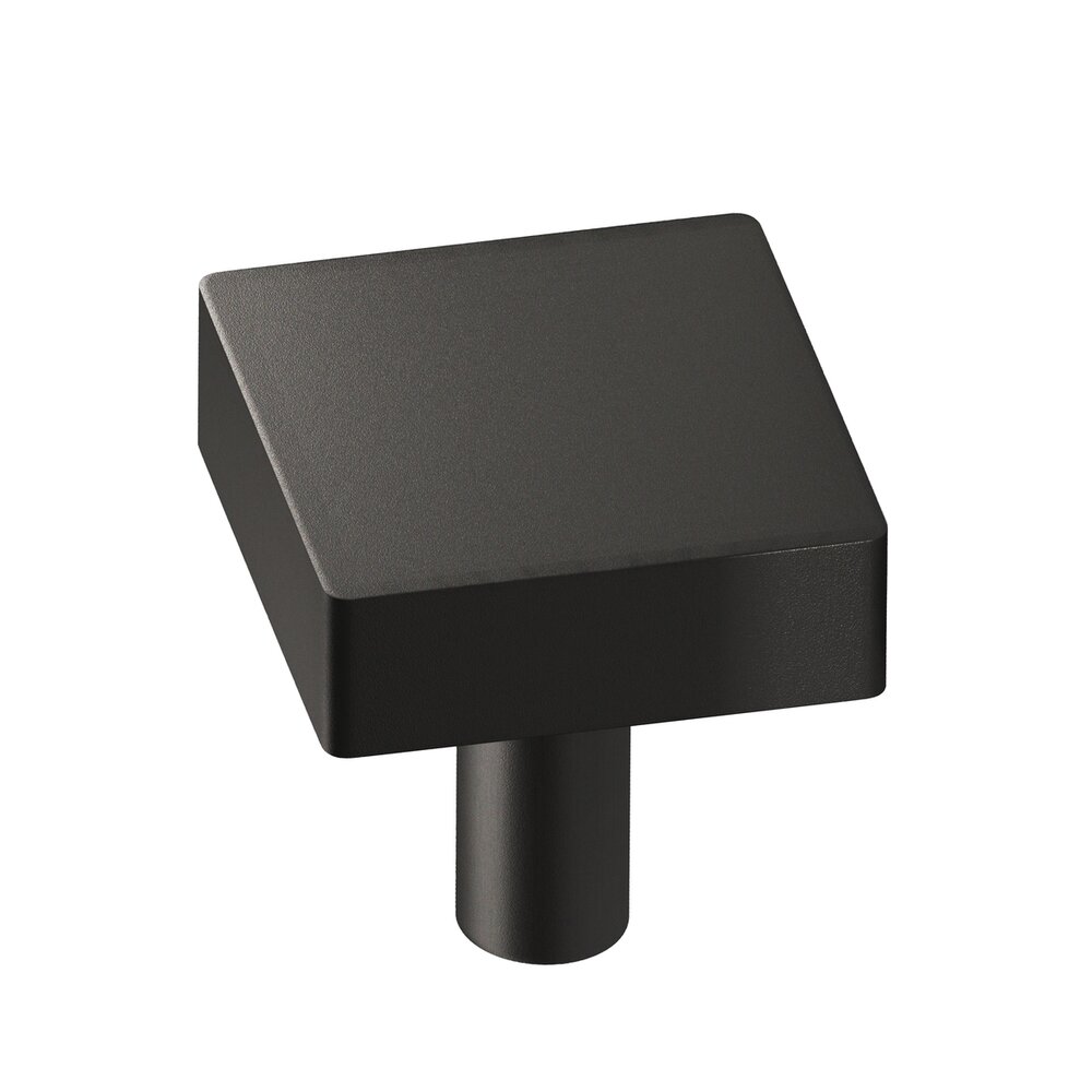Colonial Bronze 1 1/2" Square Knob/Shank in Frost Black