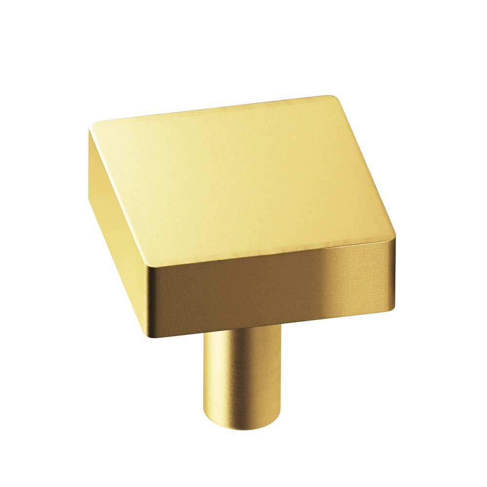 Colonial Bronze 1 1/2" Square Knob/Shank in Frost Brass