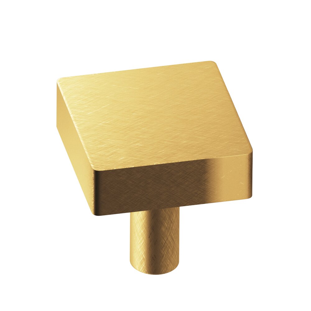 Colonial Bronze 1 1/2" Square Knob/Shank in Weathered Brass