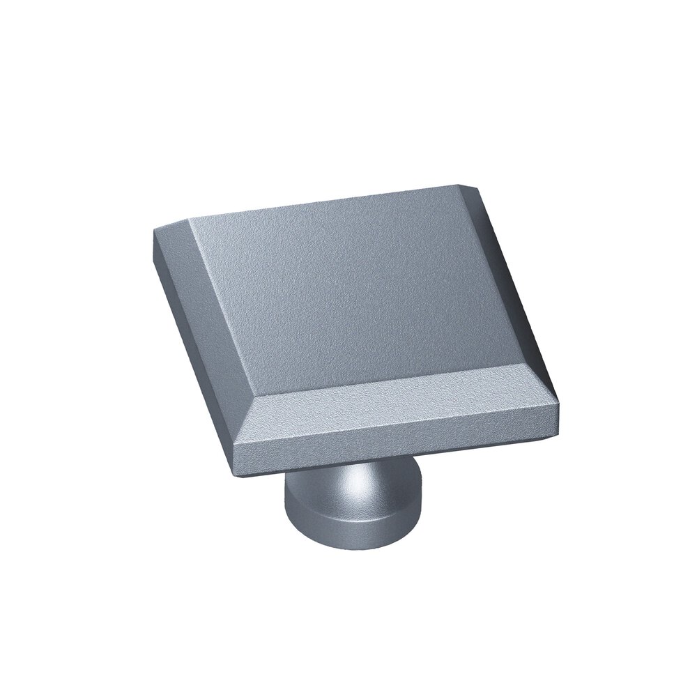 Colonial Bronze 1.25" Square Beveled Cabinet Knob With Flared Post In Frost Chrome™
