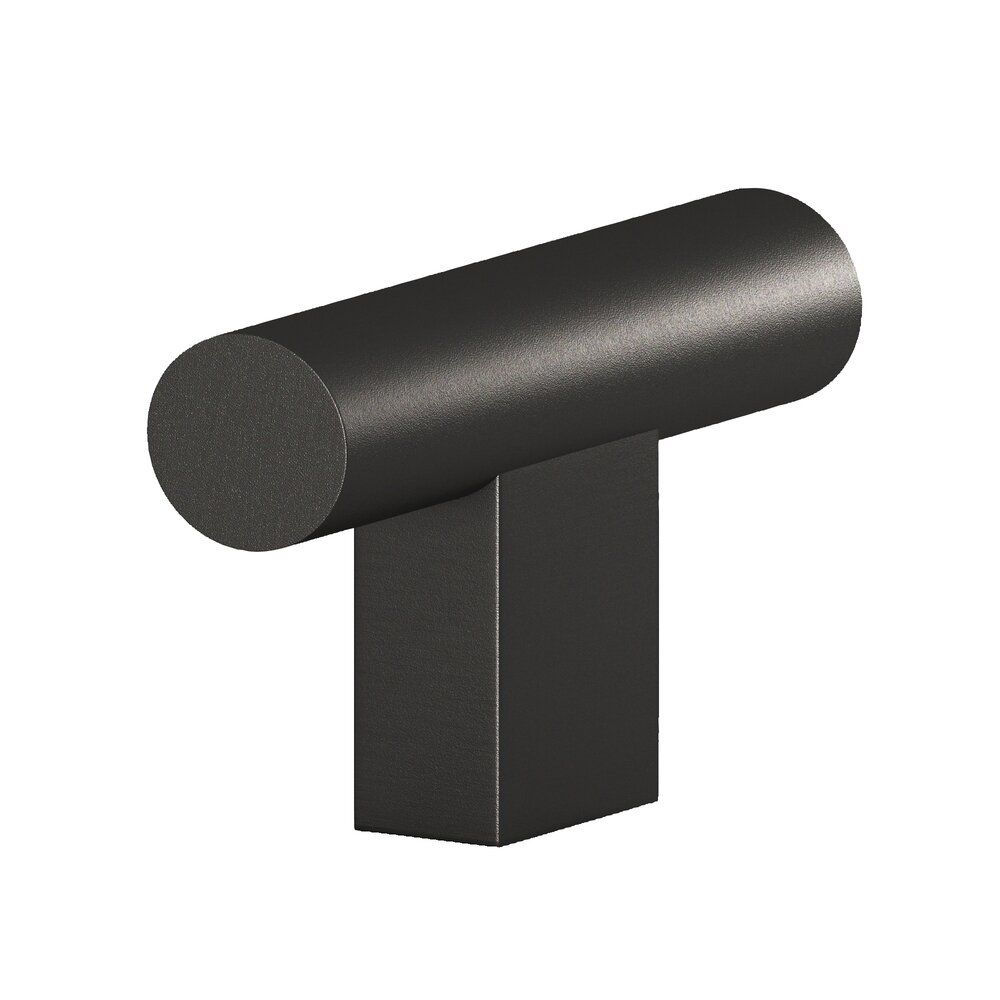 Colonial Bronze 1 1/2" Long Rectangular Post Knob in Frost Black