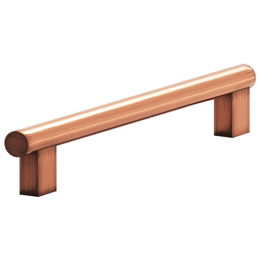 Colonial Bronze 6" Centers Rectangular Post Bar Pull in Antique Copper