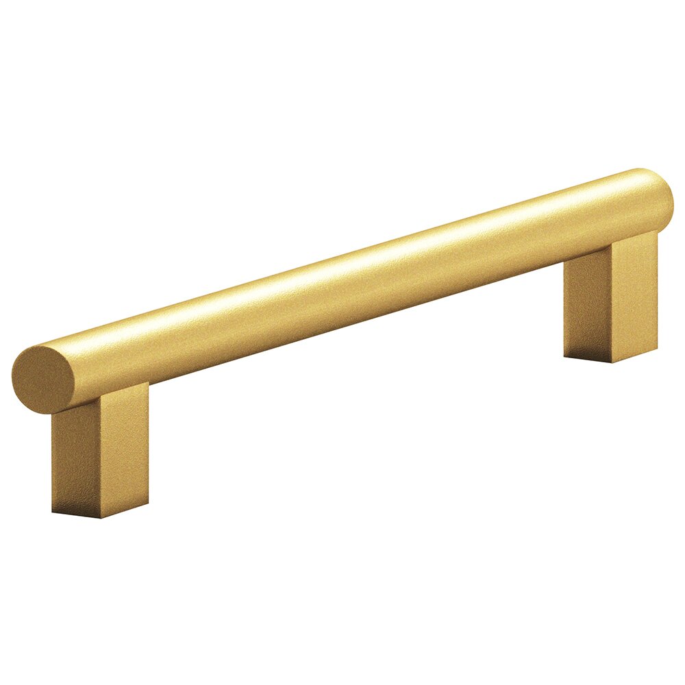 Colonial Bronze 6" Centers Rectangular Post Bar Pull in Frost Brass