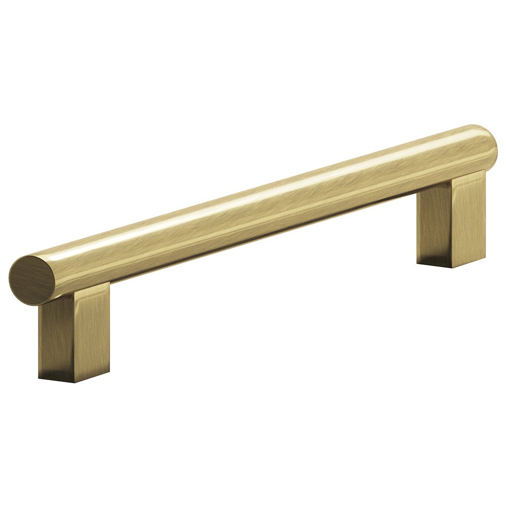 Colonial Bronze 6" Centers Rectangular Post Bar Pull in Antique Brass