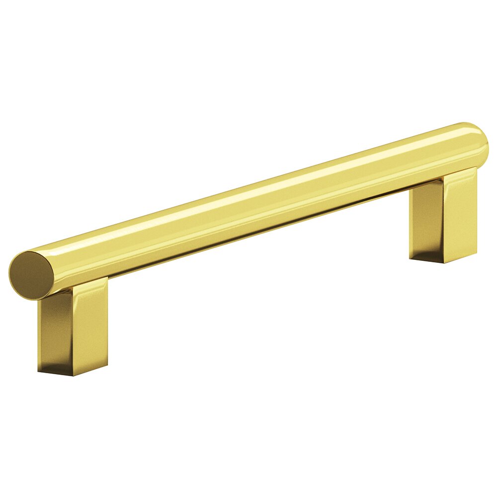 Colonial Bronze 6" Centers Rectangular Post Bar Pull in French Gold