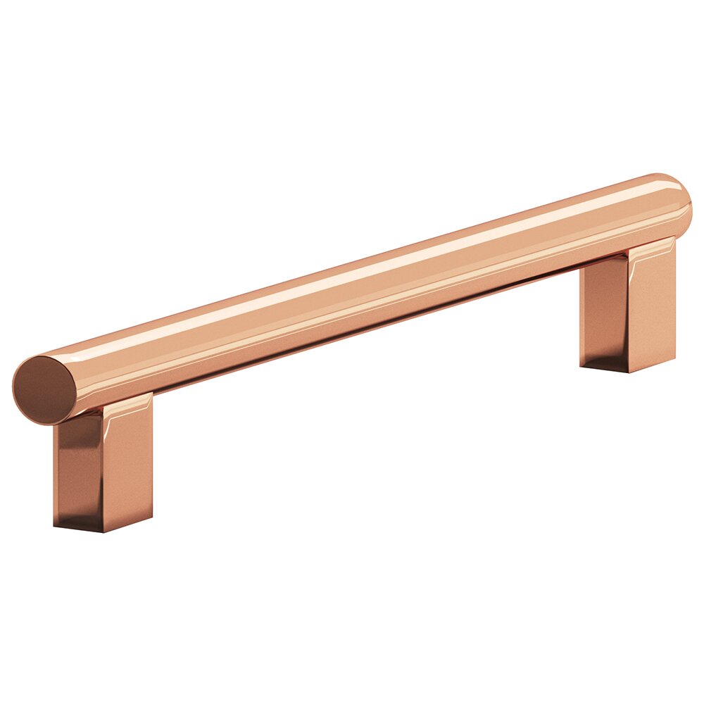 Colonial Bronze 6" Centers Rectangular Post Bar Pull in Polished Copper