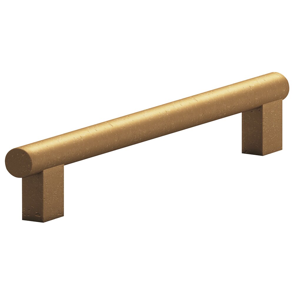 Colonial Bronze 6" Centers Rectangular Post Bar Pull in Distressed Statuary Bronze
