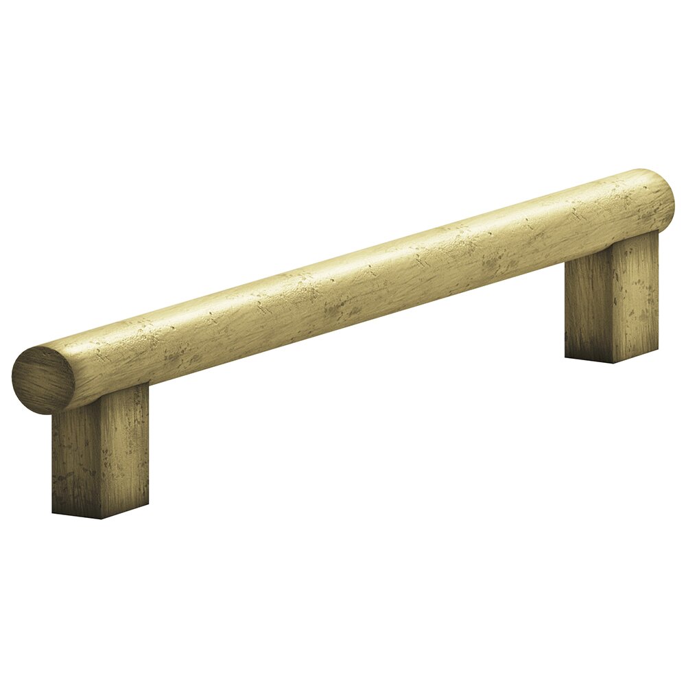 Colonial Bronze 6" Centers Rectangular Post Bar Pull in Distressed Antique Brass