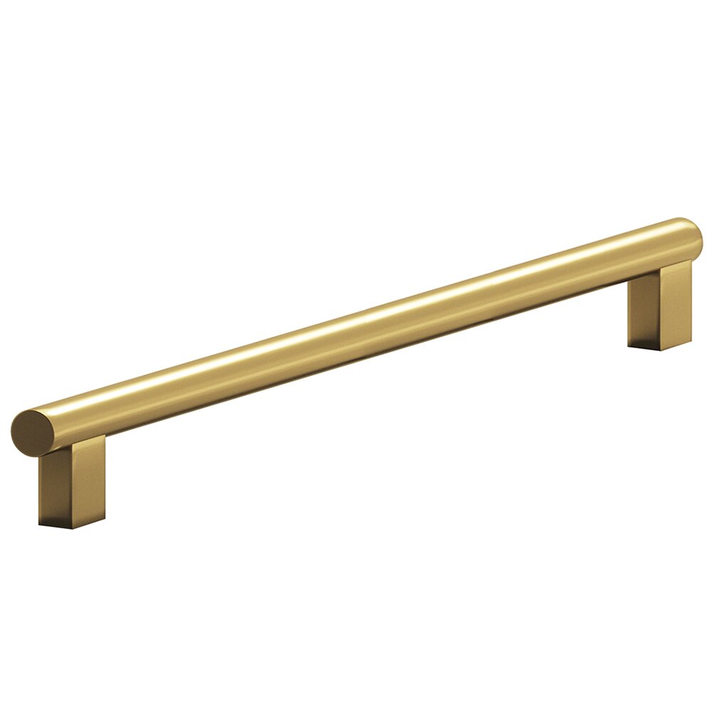 Colonial Bronze 8" Centers Rectangular Post Bar Appliance/Oversized Pull in Unlacquered Satin Brass