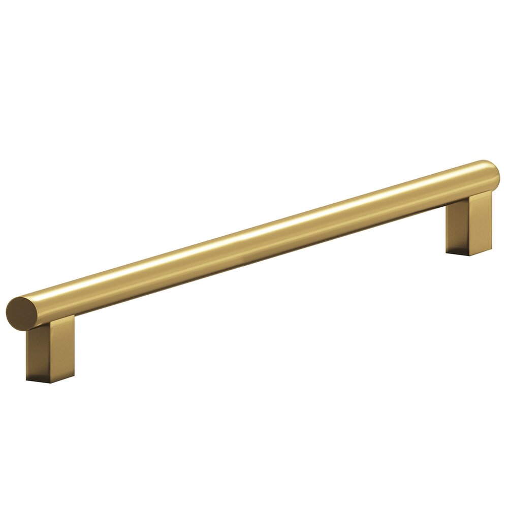 Colonial Bronze 10" Centers Rectangular Post Bar Appliance/Oversized Pull in Unlacquered Satin Brass
