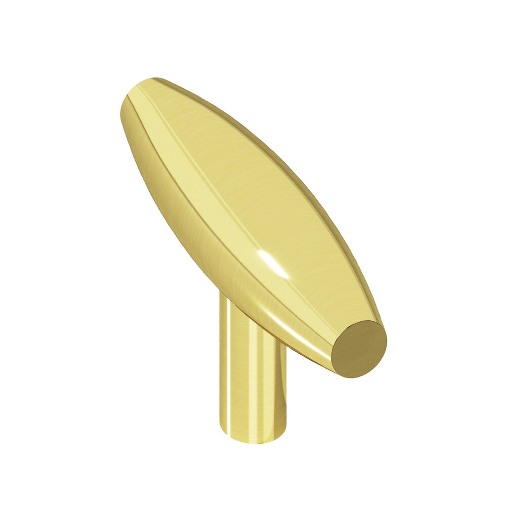 Colonial Bronze 2" Long Knob in Polished Brass Unlacquered