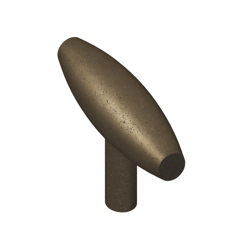 Colonial Bronze 2" Long Convex Knob in Distressed Oil Rubbed Bronze