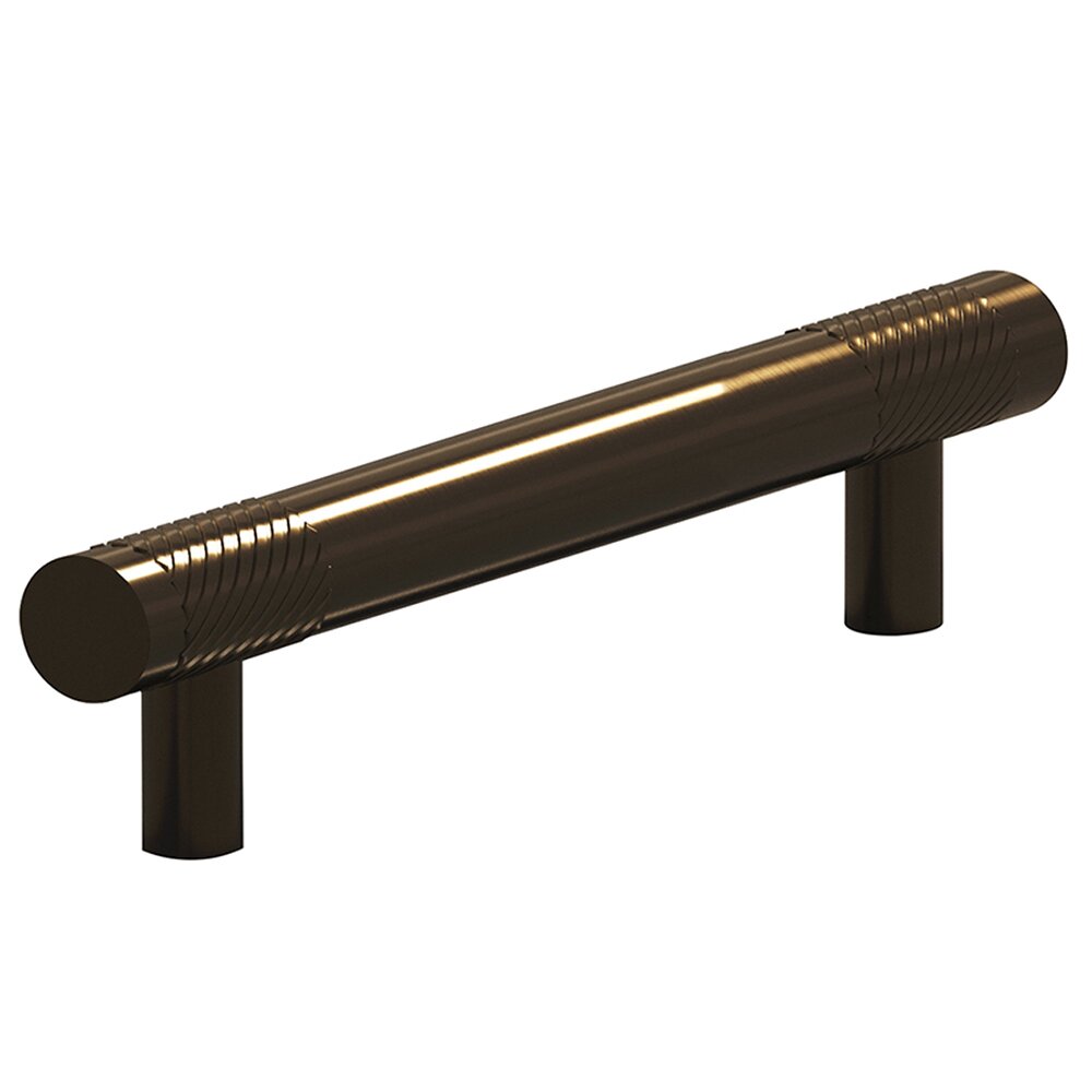 Colonial Bronze 4" Centers Single Knurl Bands Pull in Unlacquered Oil Rubbed Bronze
