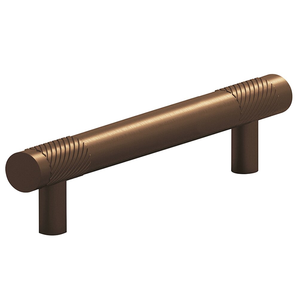 Colonial Bronze 4" Centers Single Knurl Bands Pull in Matte Oil Rubbed Bronze