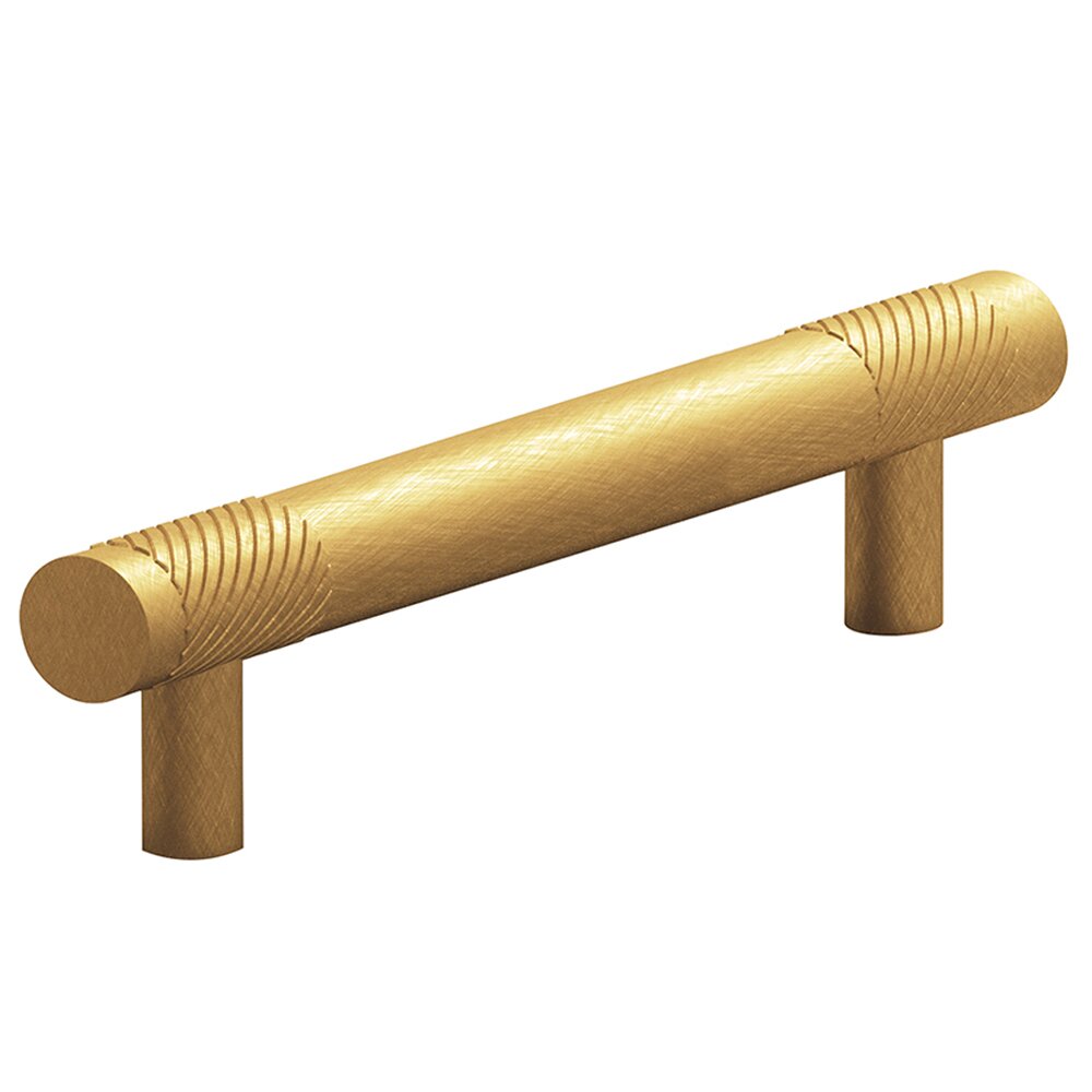 Colonial Bronze 4" Centers Single Knurl Bands Pull in Weathered Brass