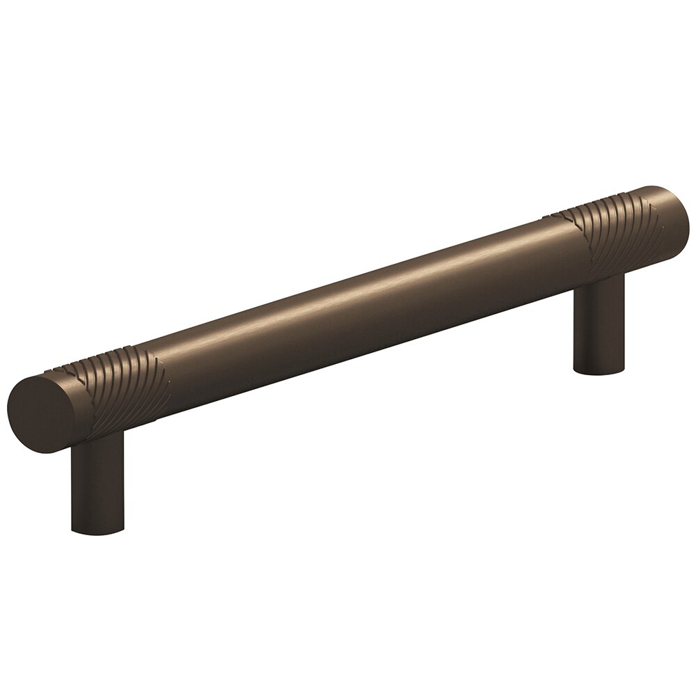 Colonial Bronze 5/8" Diameter Pull Single Knurl Bands 6" Centers Pull in Heritage Bronze