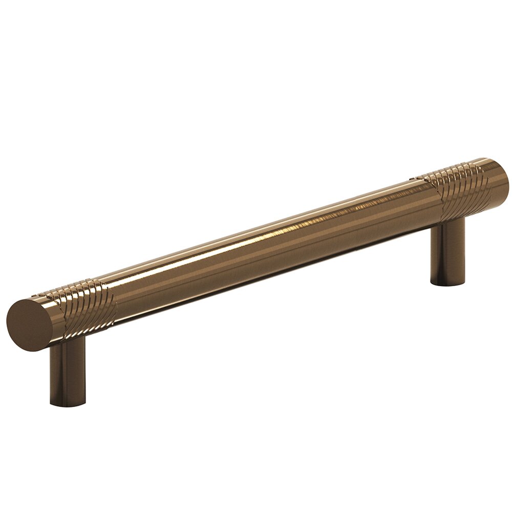 Colonial Bronze 8" Centers Single Knurl Bands Appliance/Oversized Pull in Light Statuary Bronze