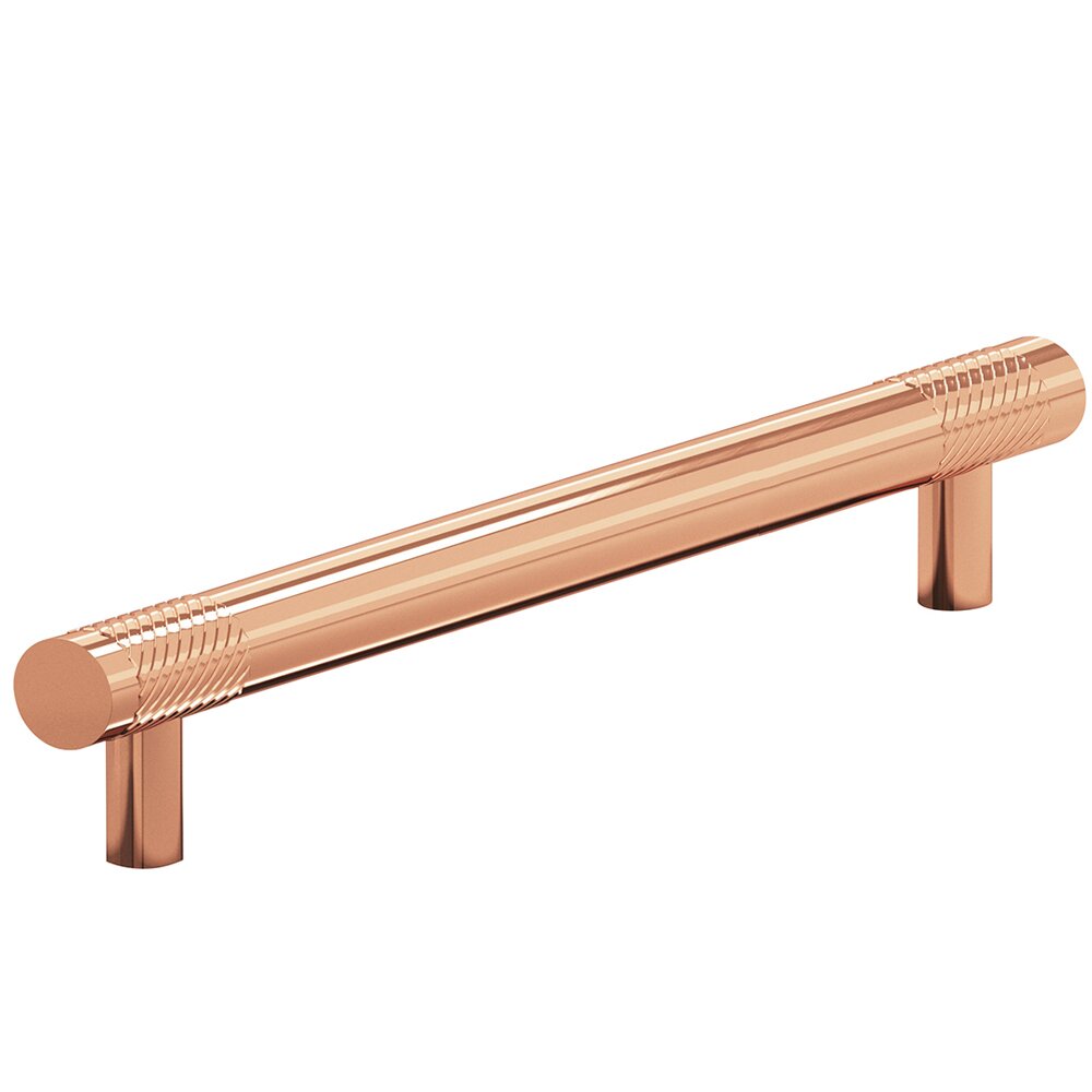 Colonial Bronze 8" Centers Single Knurl Bands Appliance/Oversized Pull in Polished Copper