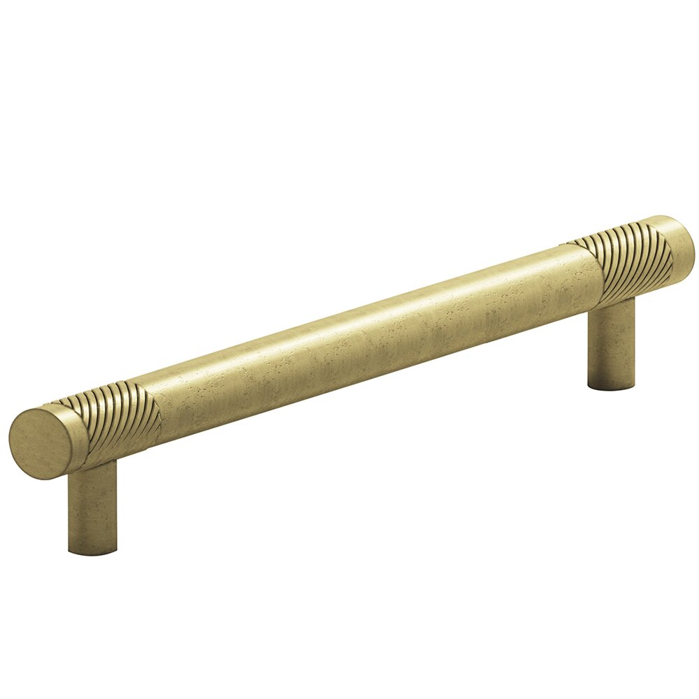 Colonial Bronze 8" Centers Single Knurl Bands Appliance/Oversized Pull in Distressed Antique Brass