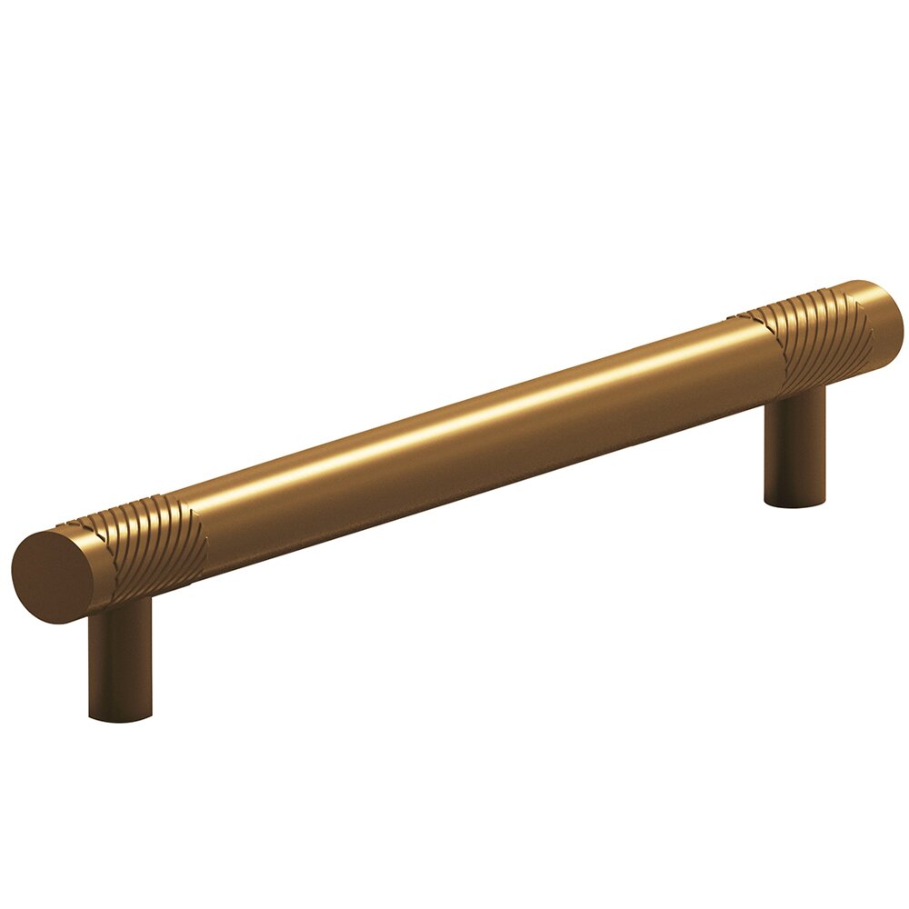 Colonial Bronze 8" Centers Single Knurl Bands Appliance/Oversized Pull in Matte Light Statuary Bronze