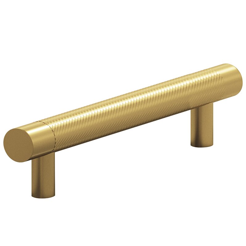 Colonial Bronze 4" Centers Single Knurl Pull in Unlacquered Satin Brass