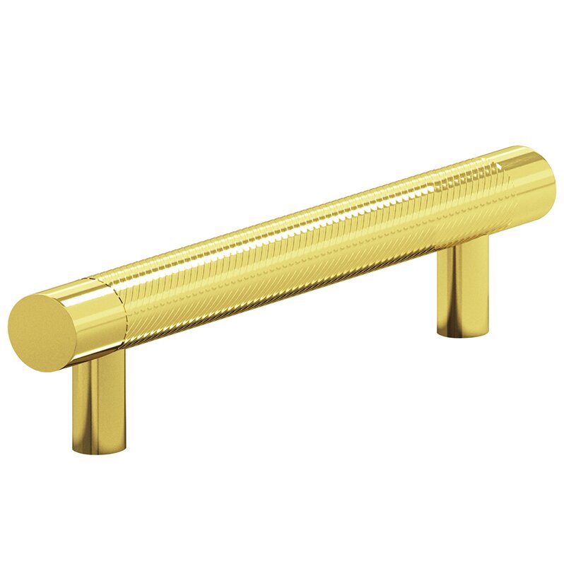 Colonial Bronze 4" Centers Single Knurl Pull in French Gold