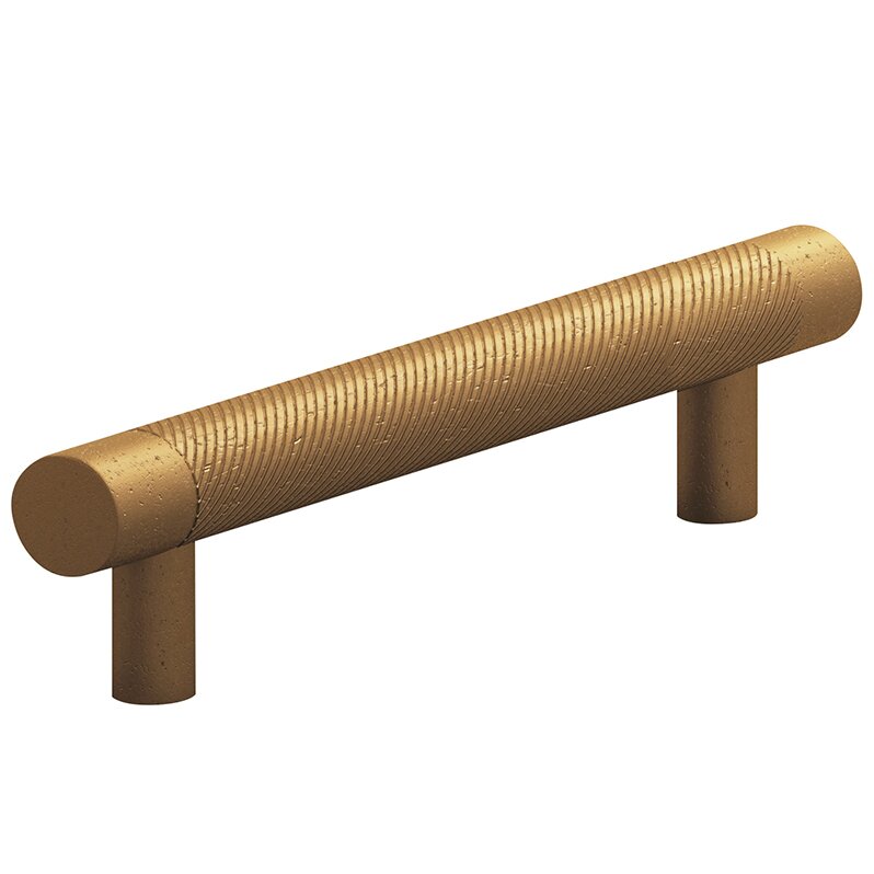 Colonial Bronze 4" Centers Single Knurl Pull in Distressed Statuary Bronze