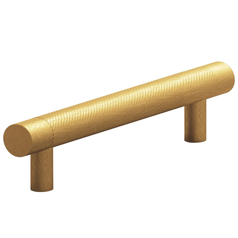 Colonial Bronze 4" Centers Single Knurl Pull in Weathered Brass