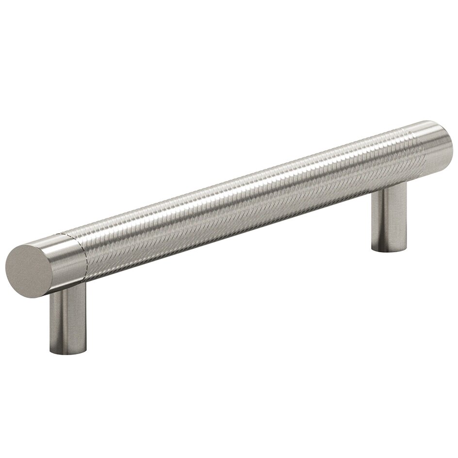 Colonial Bronze 6" Centers Single Knurl European Bar Pull in Nickel Stainless