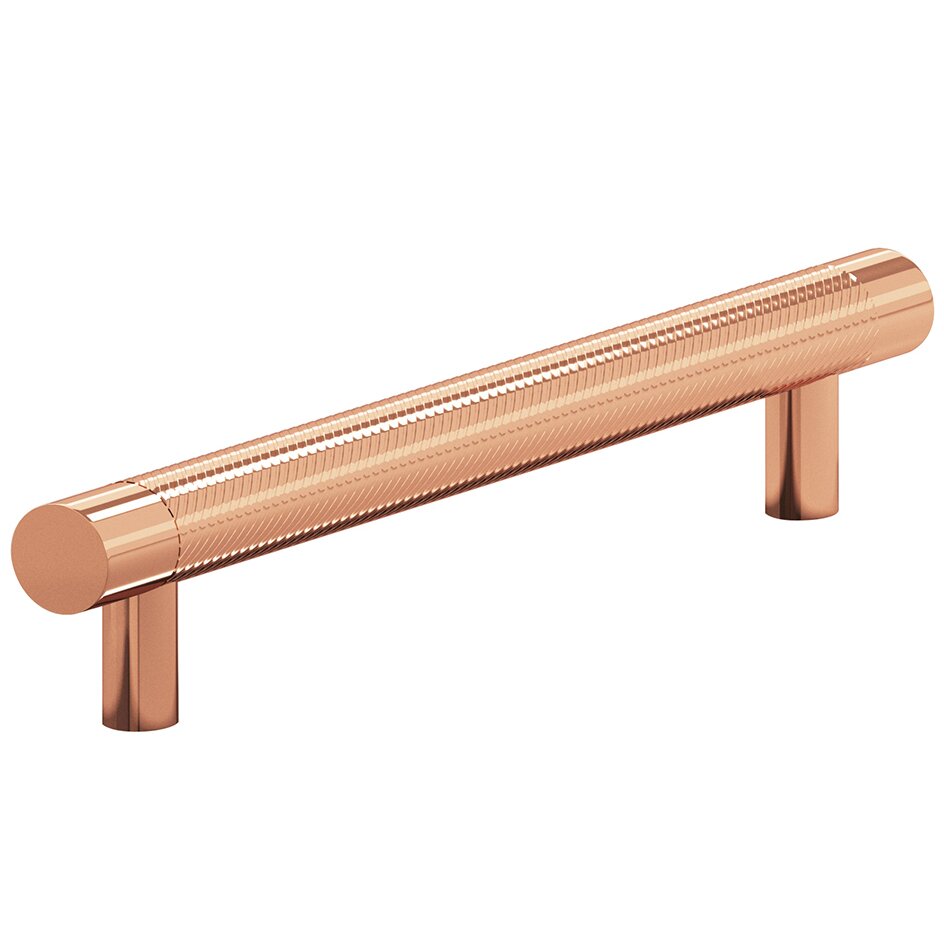 Colonial Bronze 5/8" Diameter Pull Full Single Knurl 6" Centers in Polished Copper