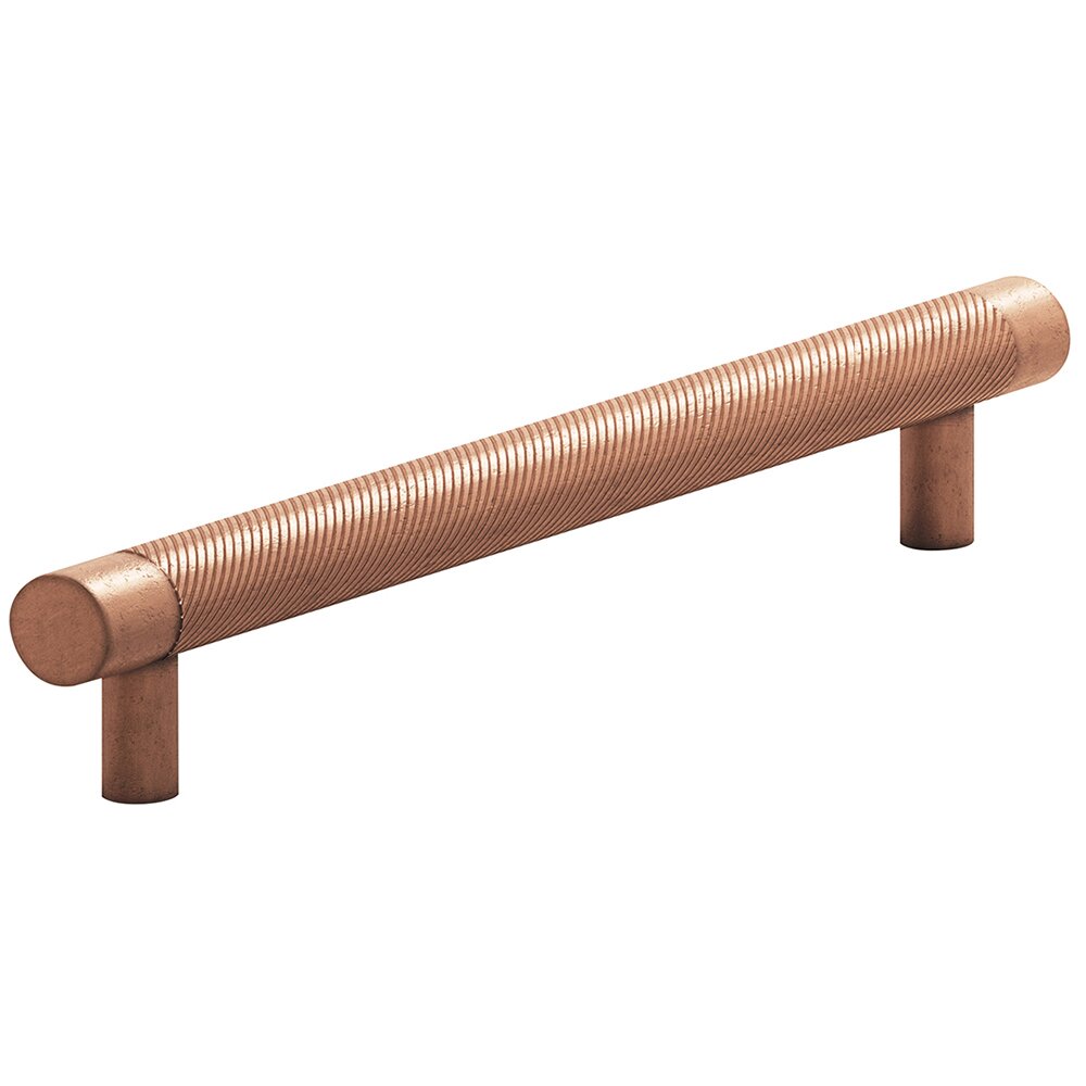 Colonial Bronze 8" Centers Full Single Knurl Appliance/Oversized Pull in Distressed Antique Copper