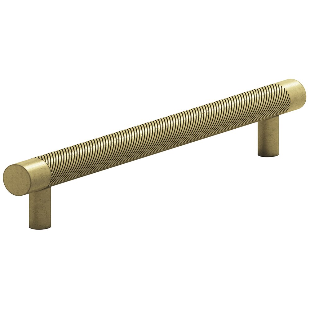 Colonial Bronze 8" Centers Full Single Knurl Appliance/Oversized Pull in Distressed Antique Brass