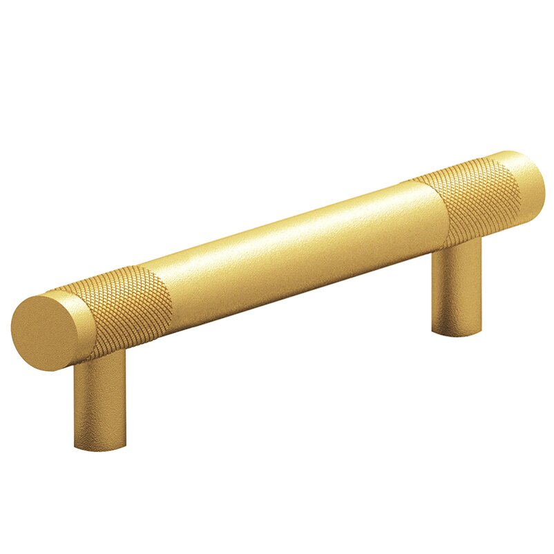 Colonial Bronze 4" Centers Diamond Knurl Pull in Frost Brass