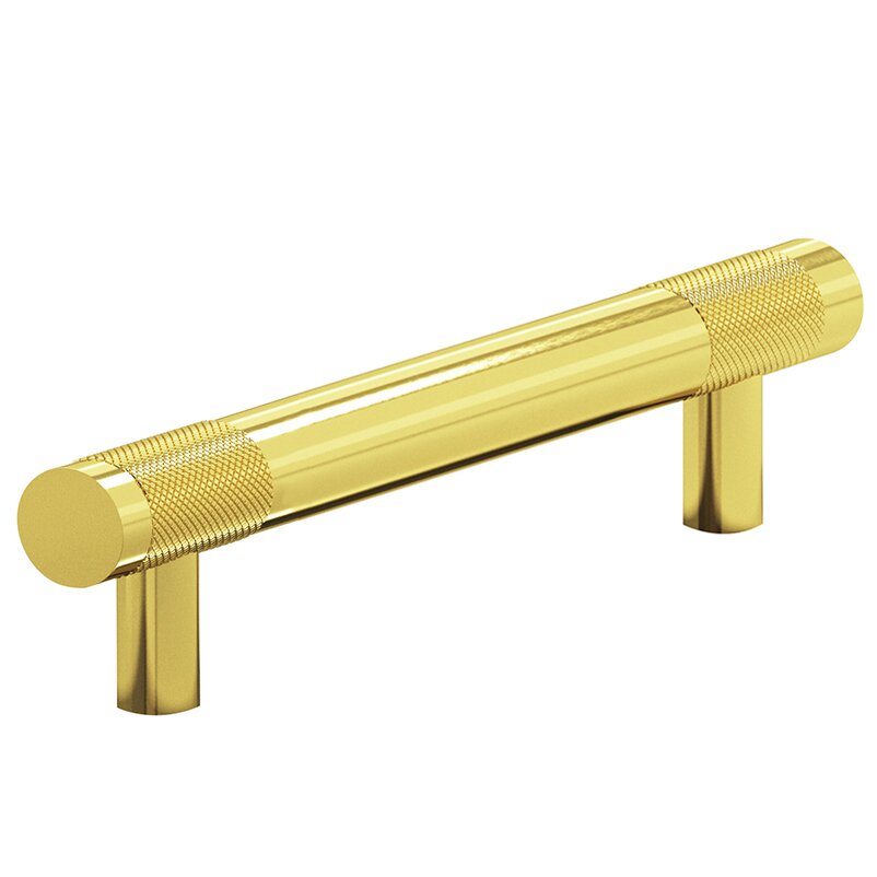 Colonial Bronze 4" Centers Diamond Knurl Pull in French Gold