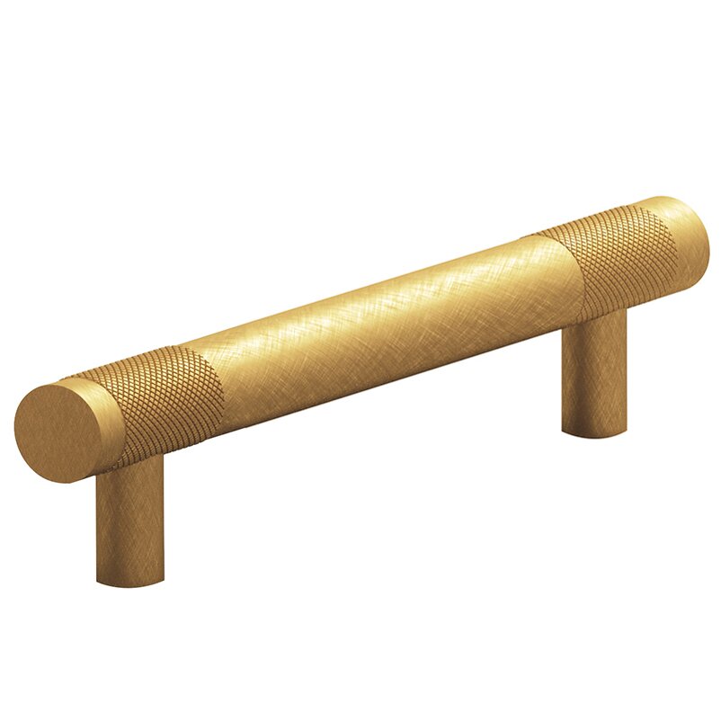 Colonial Bronze 4" Centers Diamond Knurl Pull in Weathered Brass