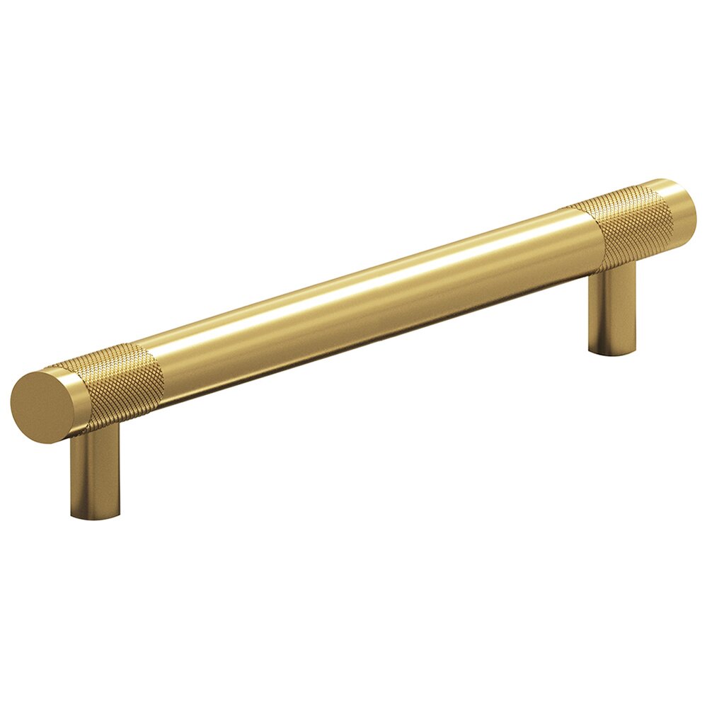 Colonial Bronze 8" Centers Full Diamond Knurl Appliance/Oversized Pull in Unlacquered Satin Brass