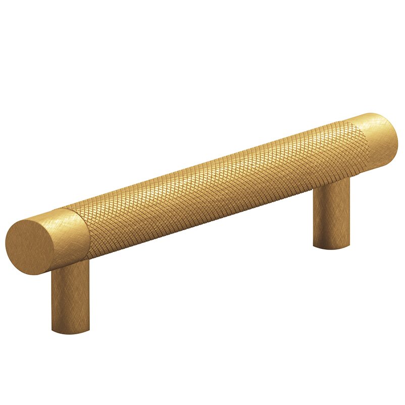 Colonial Bronze 4" Centers Diamond Knurl Pull in Weathered Brass