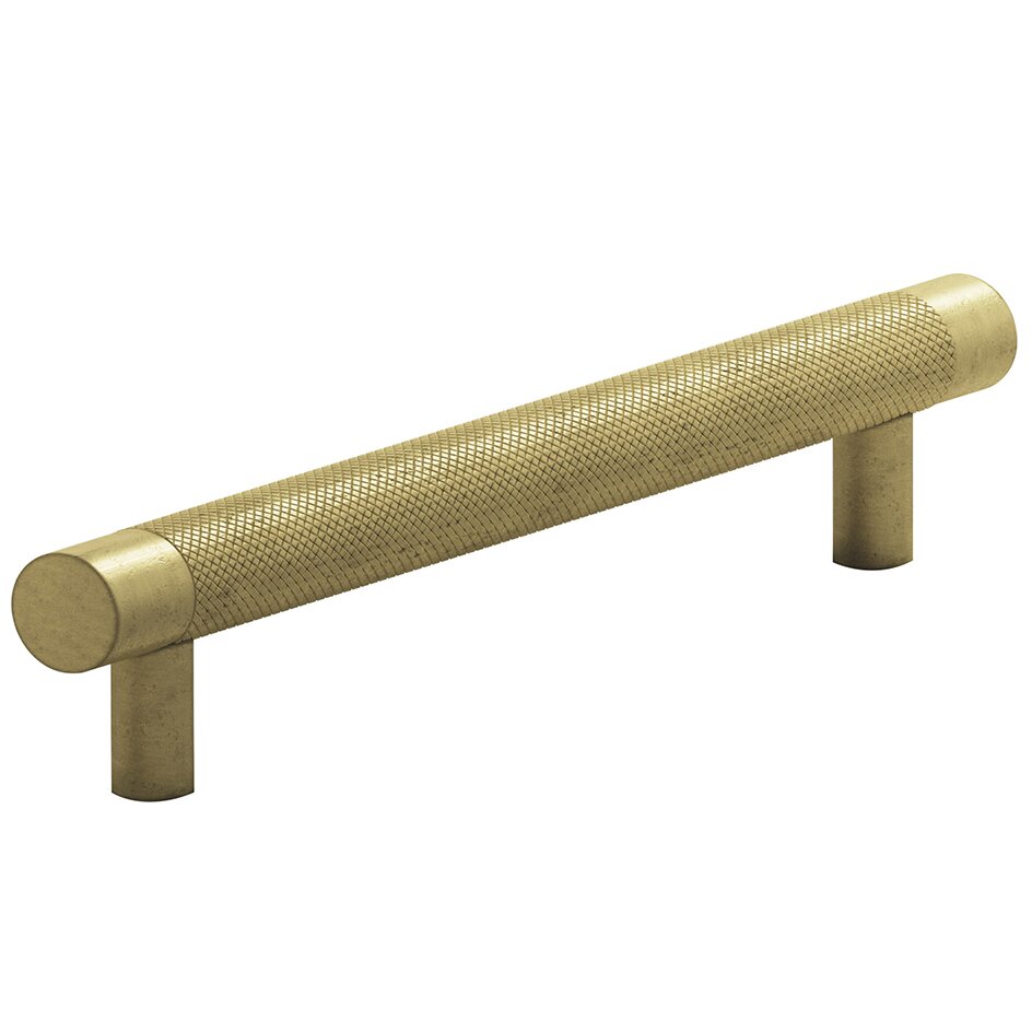 Colonial Bronze 6" Centers Diamond Knurl Pull in Distressed Antique Brass