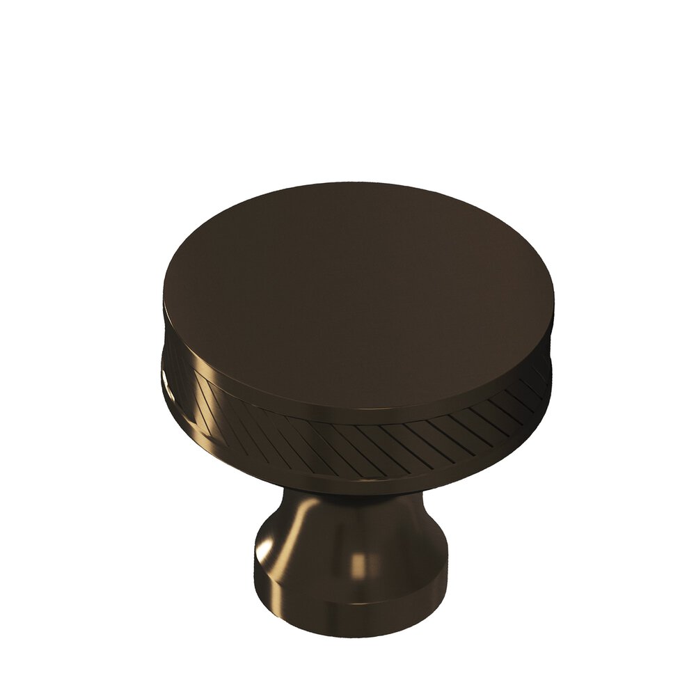 Colonial Bronze 1" Diameter Round Single-Knurled Sandwich Cabinet Knob In Unlacquered Oil Rubbed Bronze