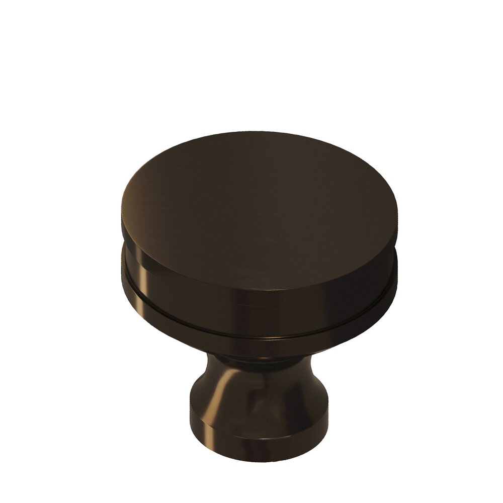 Colonial Bronze 1" Diameter Round Smooth Sandwich Cabinet Knob In Unlacquered Oil Rubbed Bronze