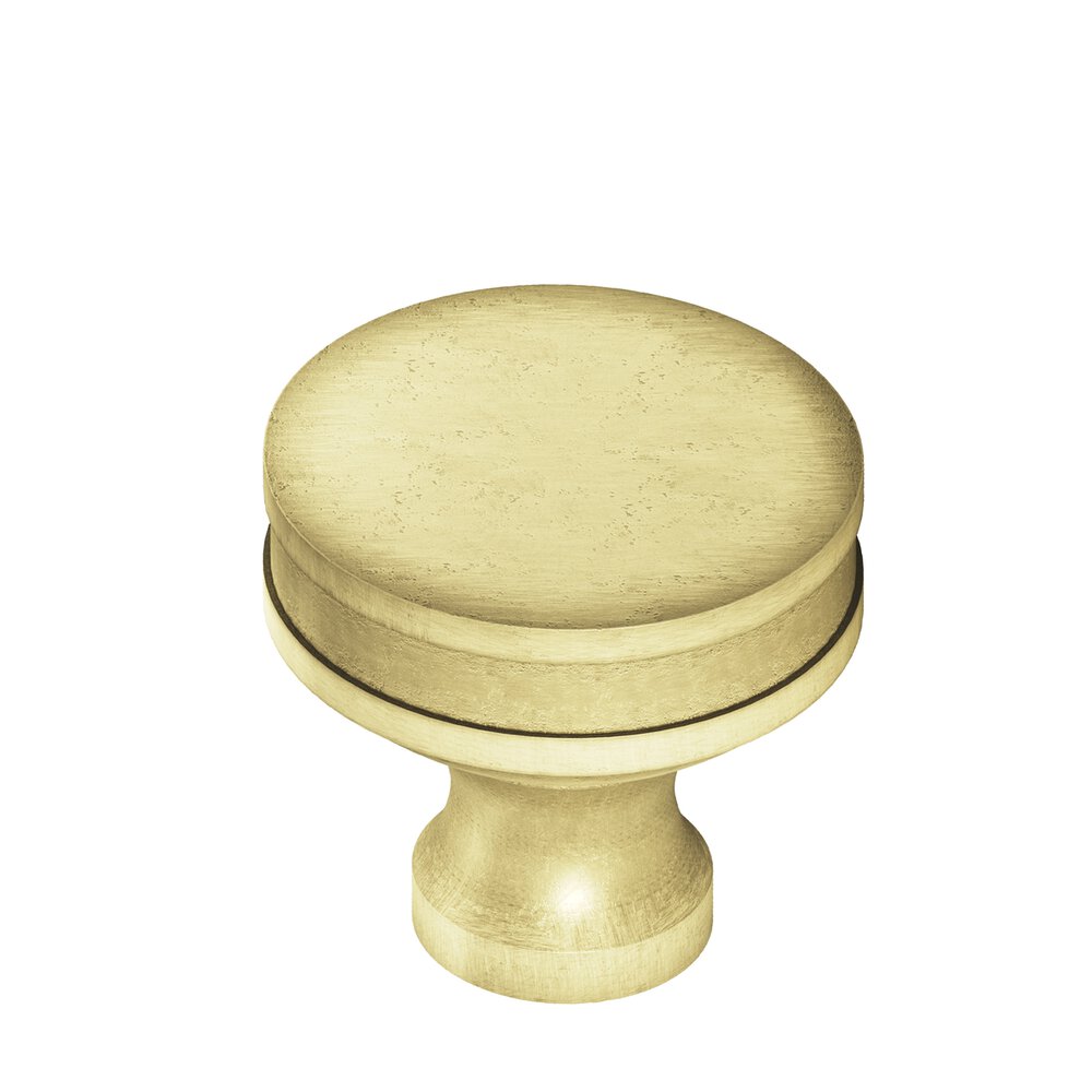 Colonial Bronze 1" Diameter Round Smooth Sandwich Cabinet Knob In Distressed Antique Brass