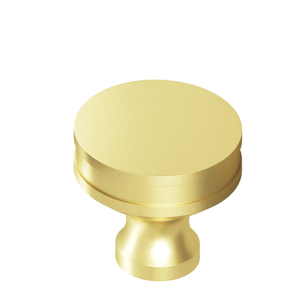 Colonial Bronze 1" Diameter Round Smooth Sandwich Cabinet Knob In Matte Satin Brass